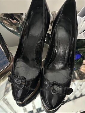 FENDI PATENT PLATFORM Y2K BUCKLE CHUNKY HEELS